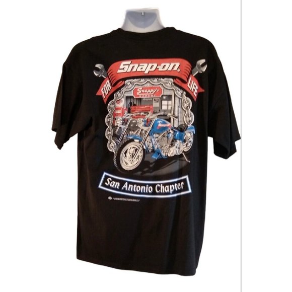 Gildan Shirt Mens XL Snap On Tools Logo Black 100% Cotton T Shirt Canada Made - Picture 10 of 10